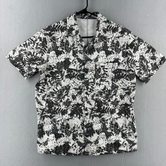 lululemon athletica Other - Lululemon Shirt Mens Large Black Floral Hawaiian Perforated Airing Easy